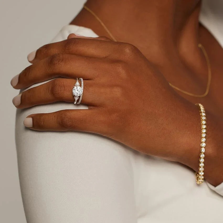 Marquise with Kite Lab Diamond Ring in 18k White Gold