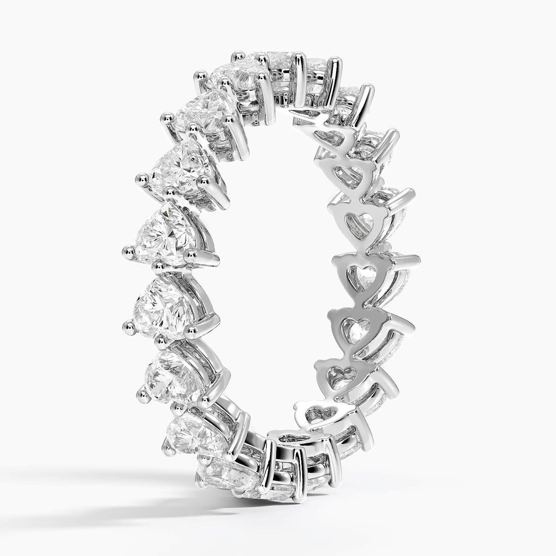 Heart Lab Diamond Full Eternity Band in 18k White Gold