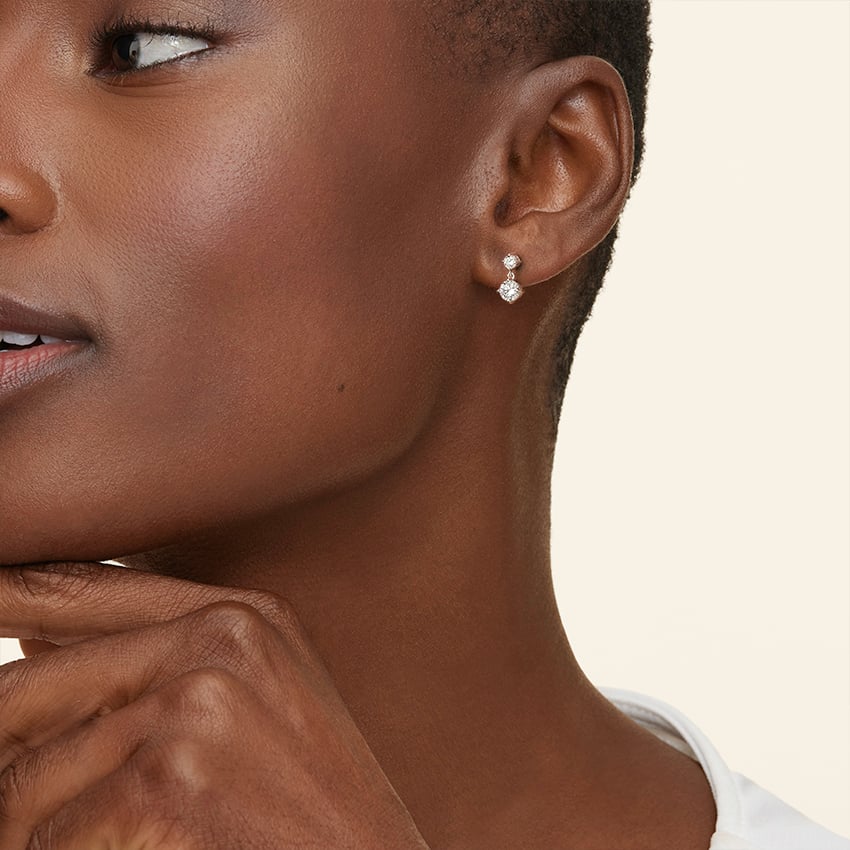 Circa Lab Diamond Drop Earrings (1 ct. tw.) in 18K White Gold