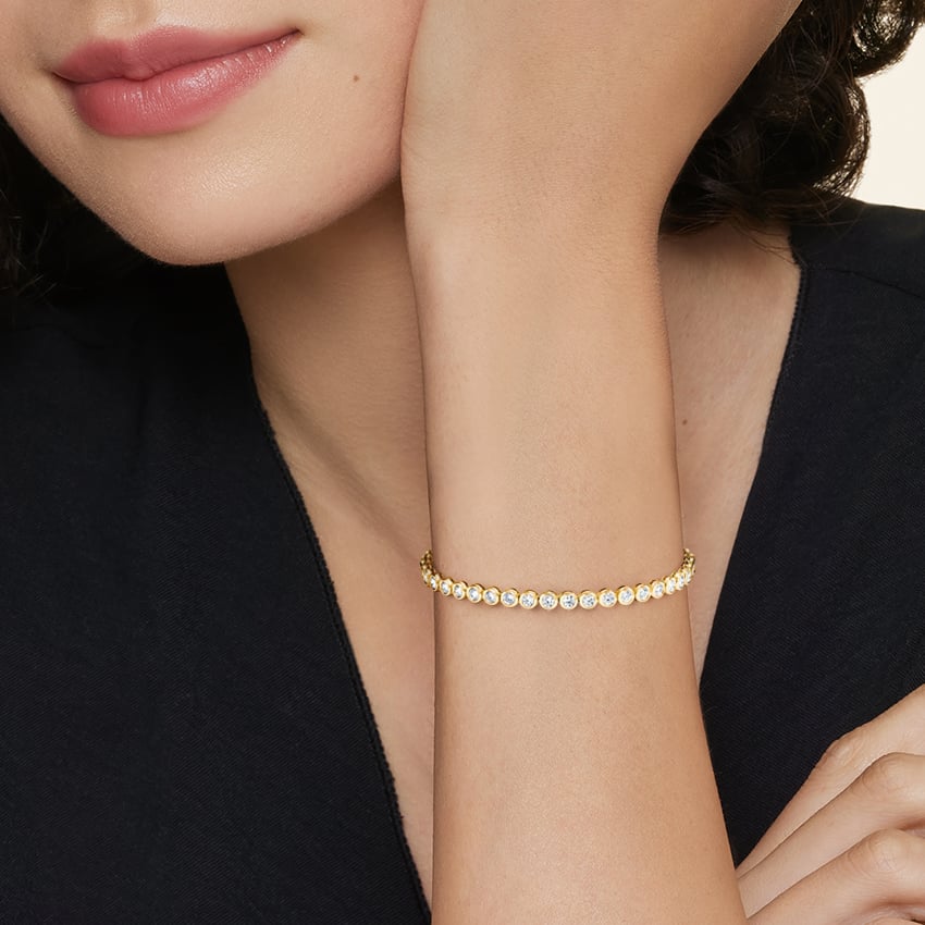 Bezel Lab Diamond Tennis Bracelet (2 7/8 ct. tw.) in 18K Yellow Gold