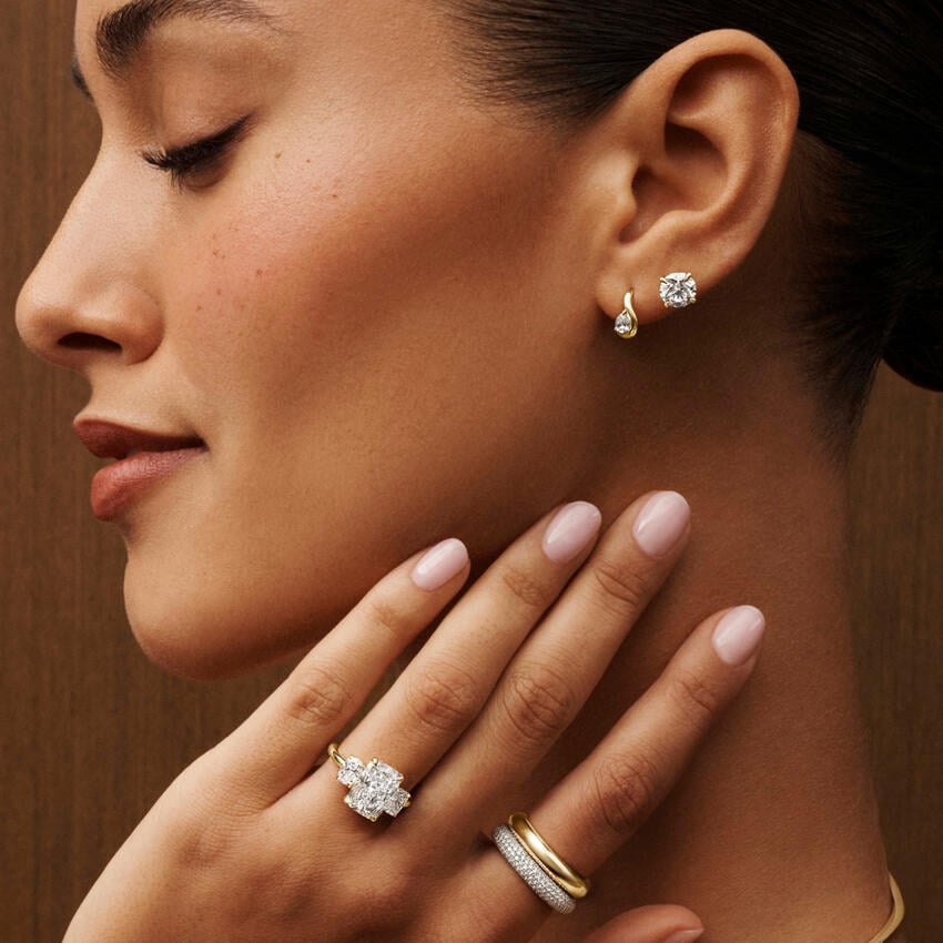 Silhouette Lab Diamond Hoop Earrings (1/5 ct. tw.) in 18K Yellow Gold