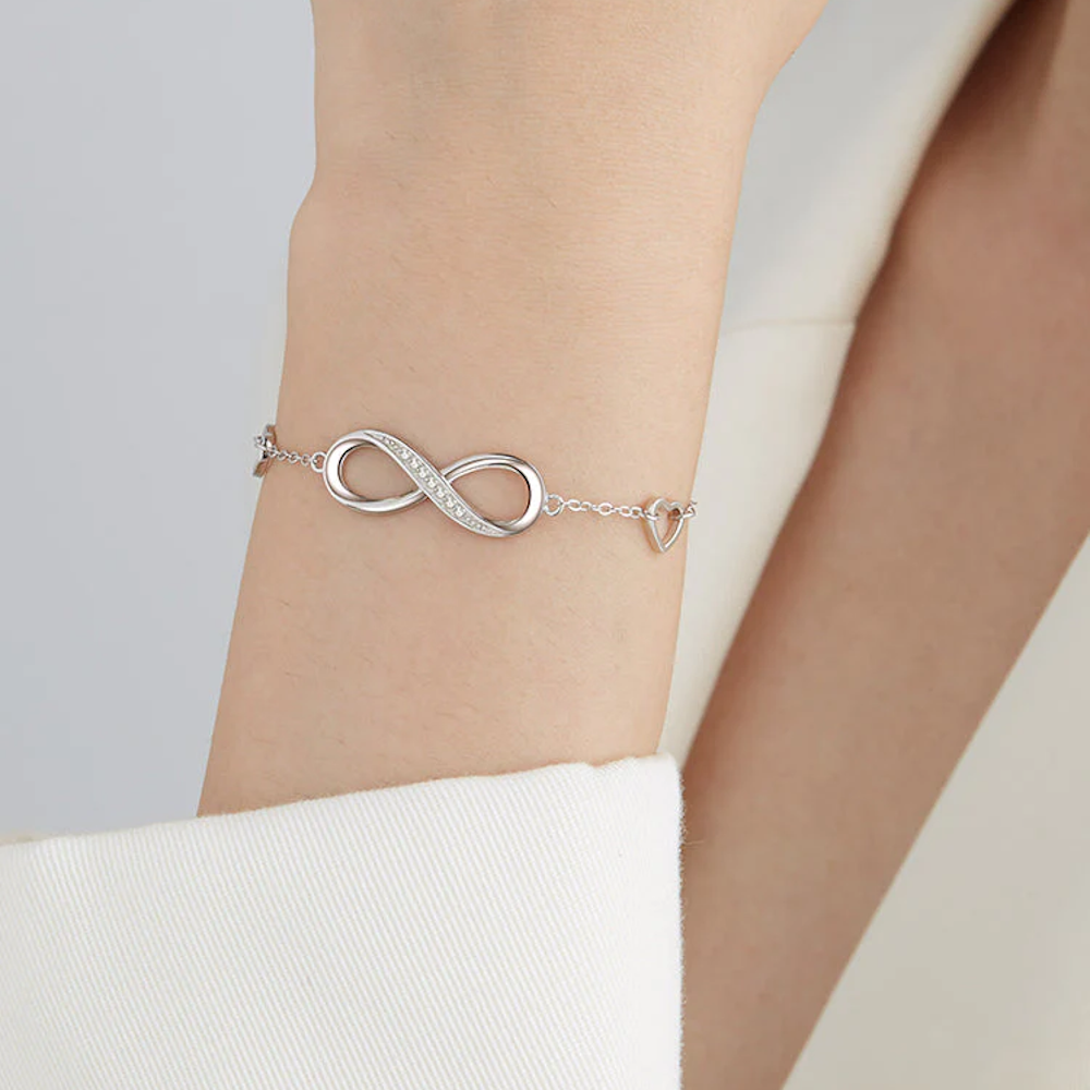 Infinity Bracelet with Hearts